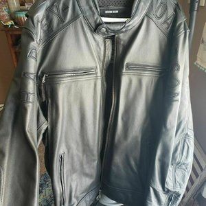 HARLEY DAVIDSON HD LEATHER EMBOSSED RIDING JACKET